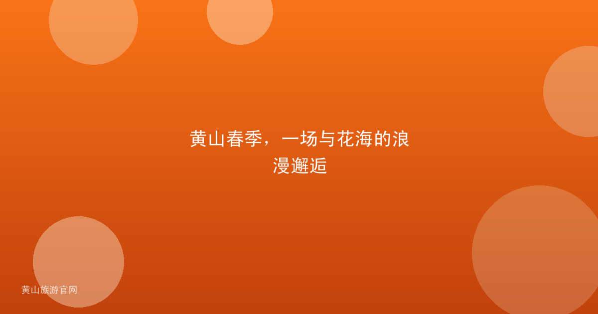 黄山春季，一场与花海的浪漫邂逅